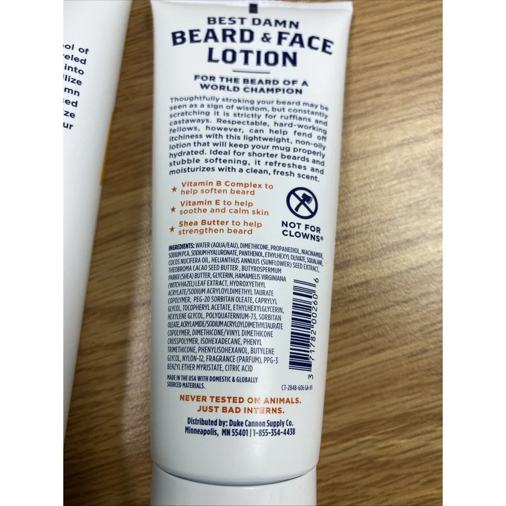 Duke Cannon Beard Wash And Face Lotion Citrus Hefeweizen 6 fl oz - 2 Pack.
